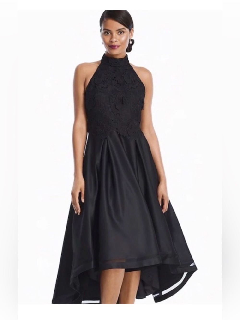 Nicole Miller New York Women's 3D Lace Cocktail Dress Gown